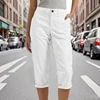 White Ladies 3 Quater Cargo Pants Capri Trousers