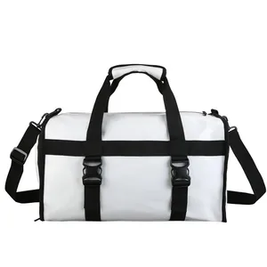 Eastshine Custom Print logo Waterproof Mens Large Capacity Fitness Travel Gym Duffle Bags Sports PU Leather Duffel Bag