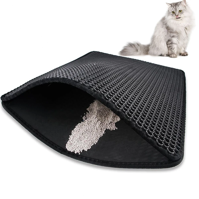 Custom Non Slip Waterproof Clean Eva Double Layer Cat Litter Trapping Pet Litter Box