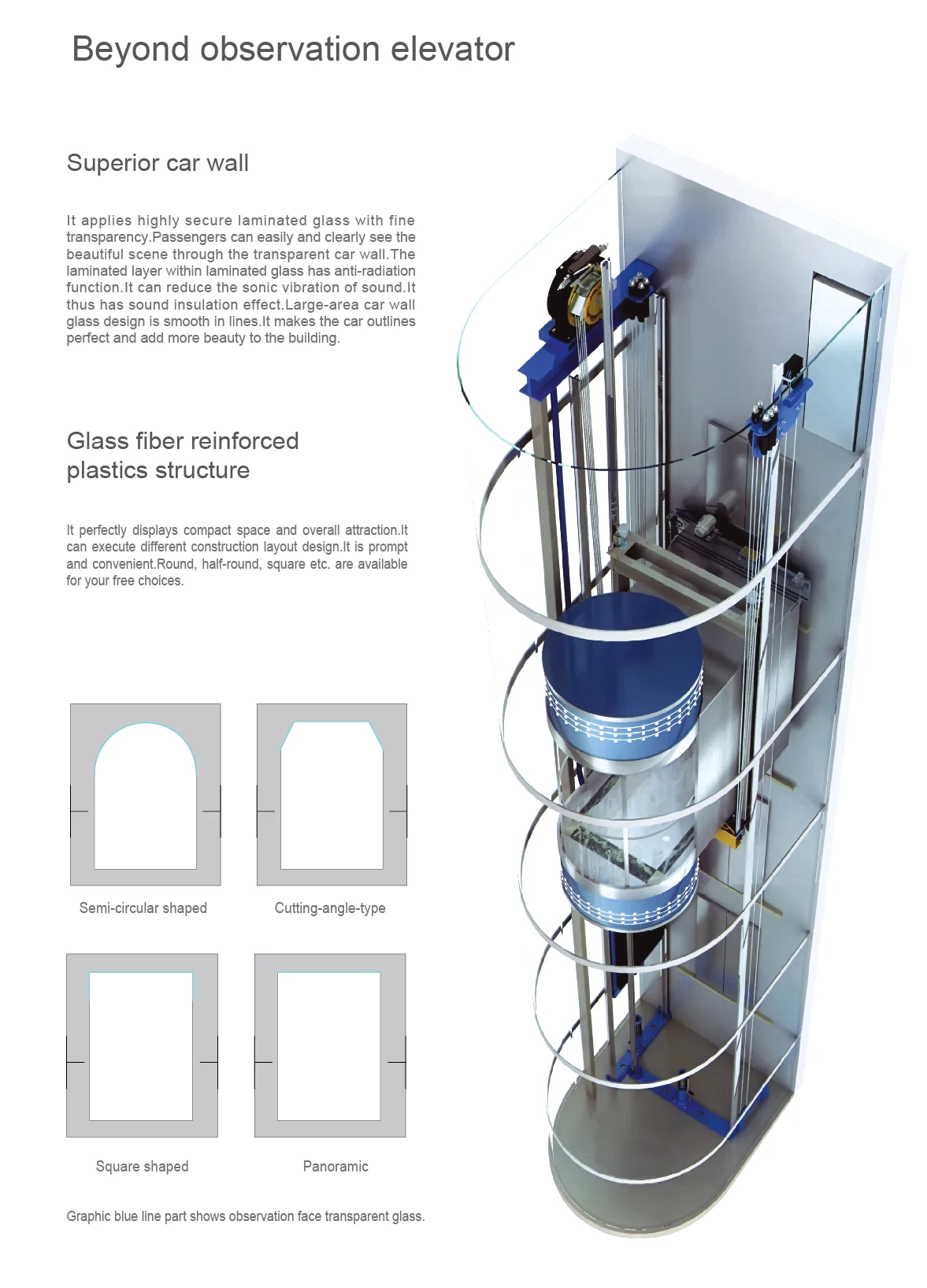 BEYOND ELEVATOR - 800 KG Observation Lift with Glass Wall
