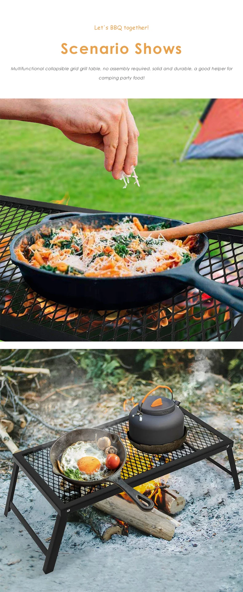 Deluxefit Stainless Heavy Duty Barbecue Metal Bbq Grill Foldable