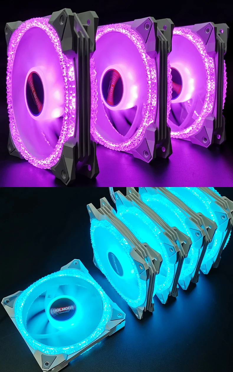 Coolmoon As2 Pwm Argb Fan 120mm Dual Diamond Ring Computer Case Cooling