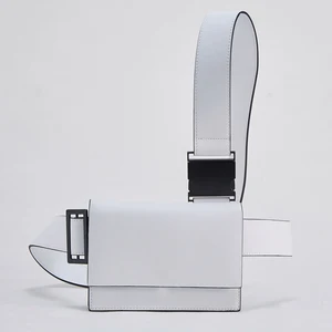 Custom Logo PU Smooth Leather White Mens Crossbody Chest Rig Pack Harness Messenger Bag for Man