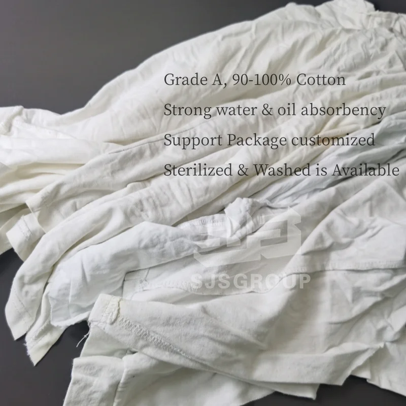 Grade A Pure White 8lb 10kg Cleaning Rags White Knit Painter's Rags White Clean Rags for Painting