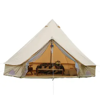 2022 Luxury waterproof customize Australia outdoor stove bell tent 5m glamping canvas bell tent