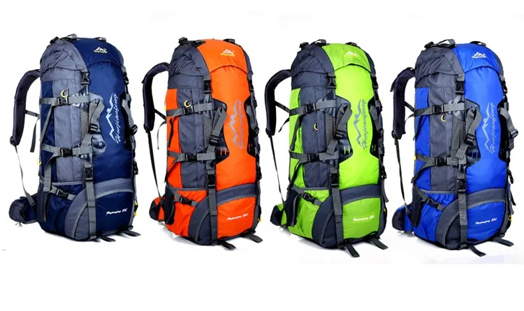 Factory Customized Cheap 80L Outdoor Adventure Eternal Frame Travelling Hiking Backpack with Rain Cover