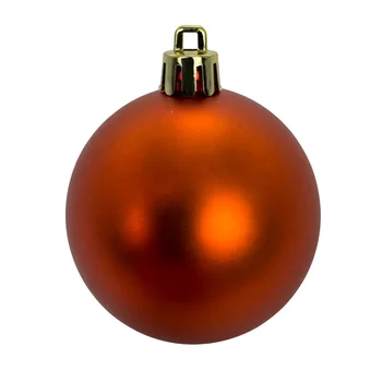 Orange Matte Shatterproof Plastic Christmas Tree Ball Ornaments