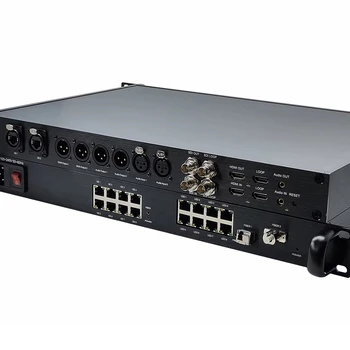 12G SDI with Gigabit Ethernet and Audio over fiber extender including transmitter receiver