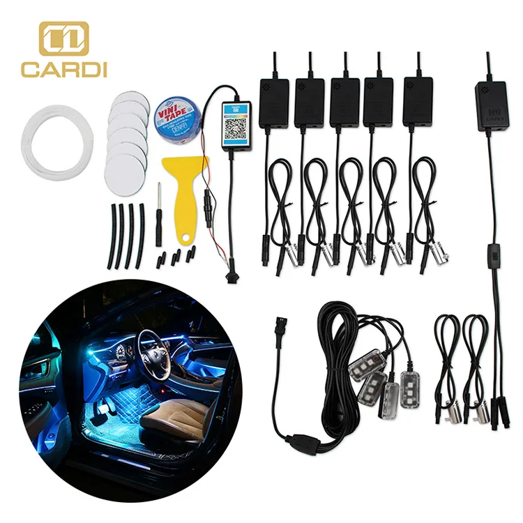 Новое поступление 2021 атмосферное беспроводное освещение салона автомобиля внутри автомобиля светодиодная полоса освещения окружающей среды