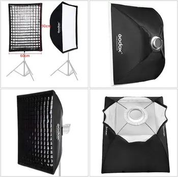 GODOX 60x90cm 60x60cm 70x100cm 90x90cm 80x120cm Softbox 30x120cm Softbox Bowens Mount Softbox with Grid detail image