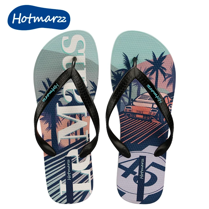 Hotmarzz Custom PVC Flip-Flops Slippers for Men Women Beach Shoes Sandals for Swimming Pool Use Promotional Flip Flops