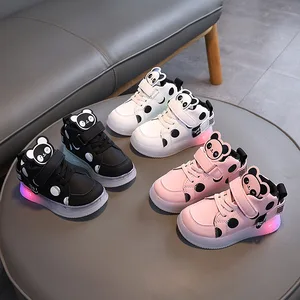 Wholesale Children's Non Slip Cute Cartoon Panda Kids Light Shoes Kids Sneakers Shoes for Boys and Girls
