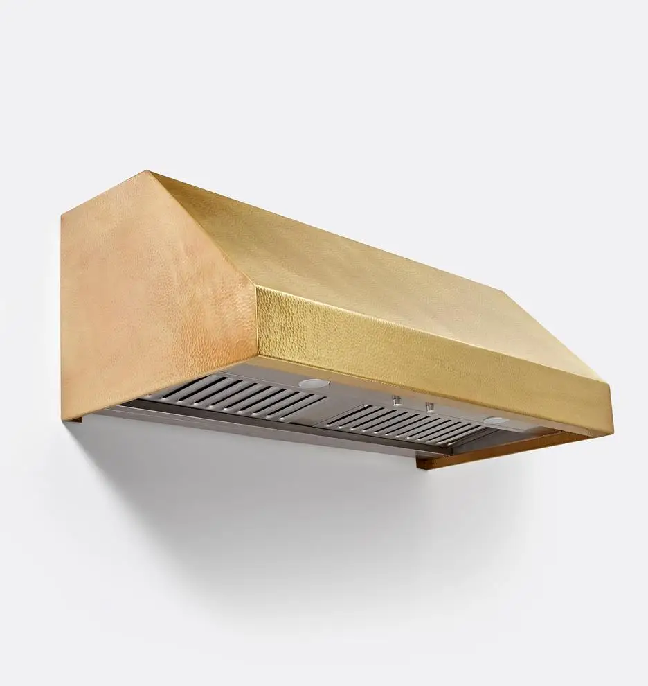 Brooklyn Kitchen Range Hood Brushed Gold Brass Wall Mounted