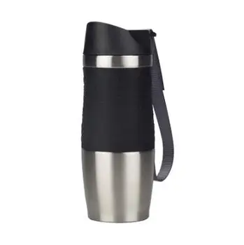 2020 New thermos bowl patent design Travel Stainless Steel Coffee Mug with Silicone Lid strap