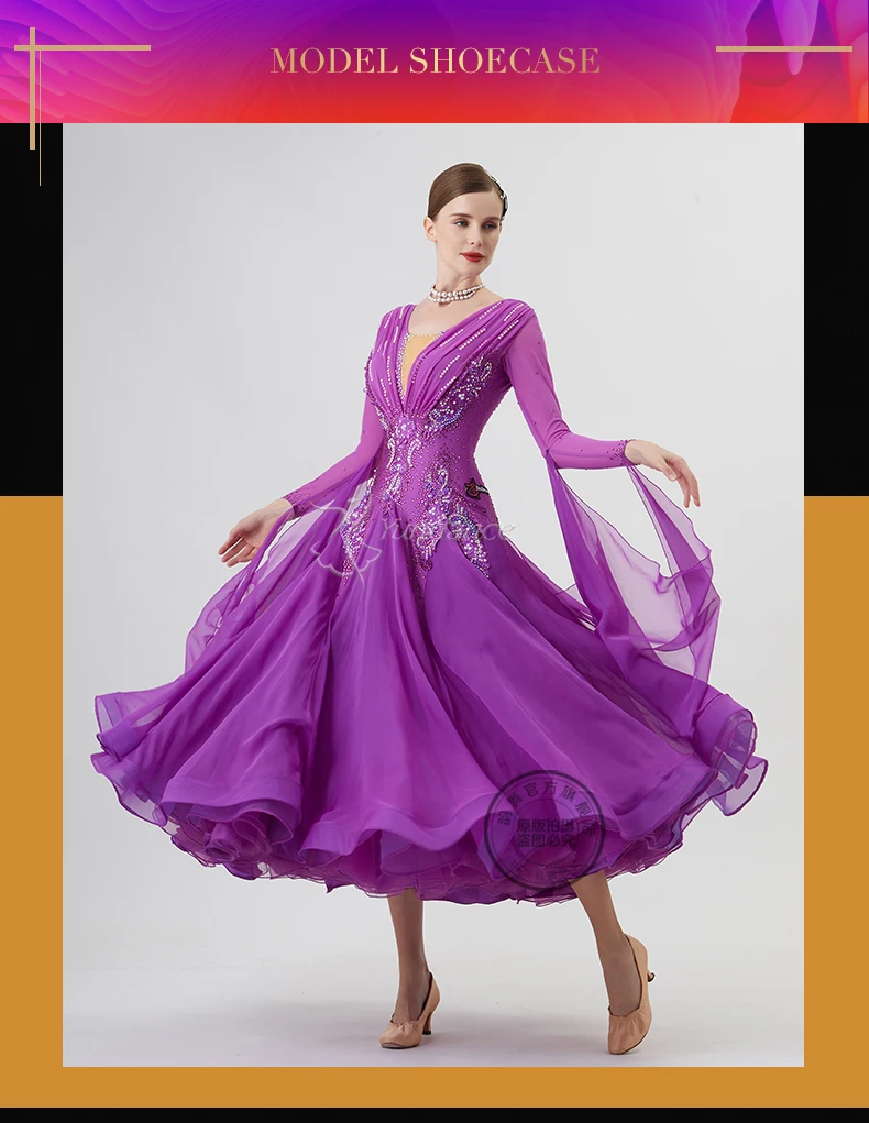 B22284 Custom New International Standard Ballroom Dance Dress High