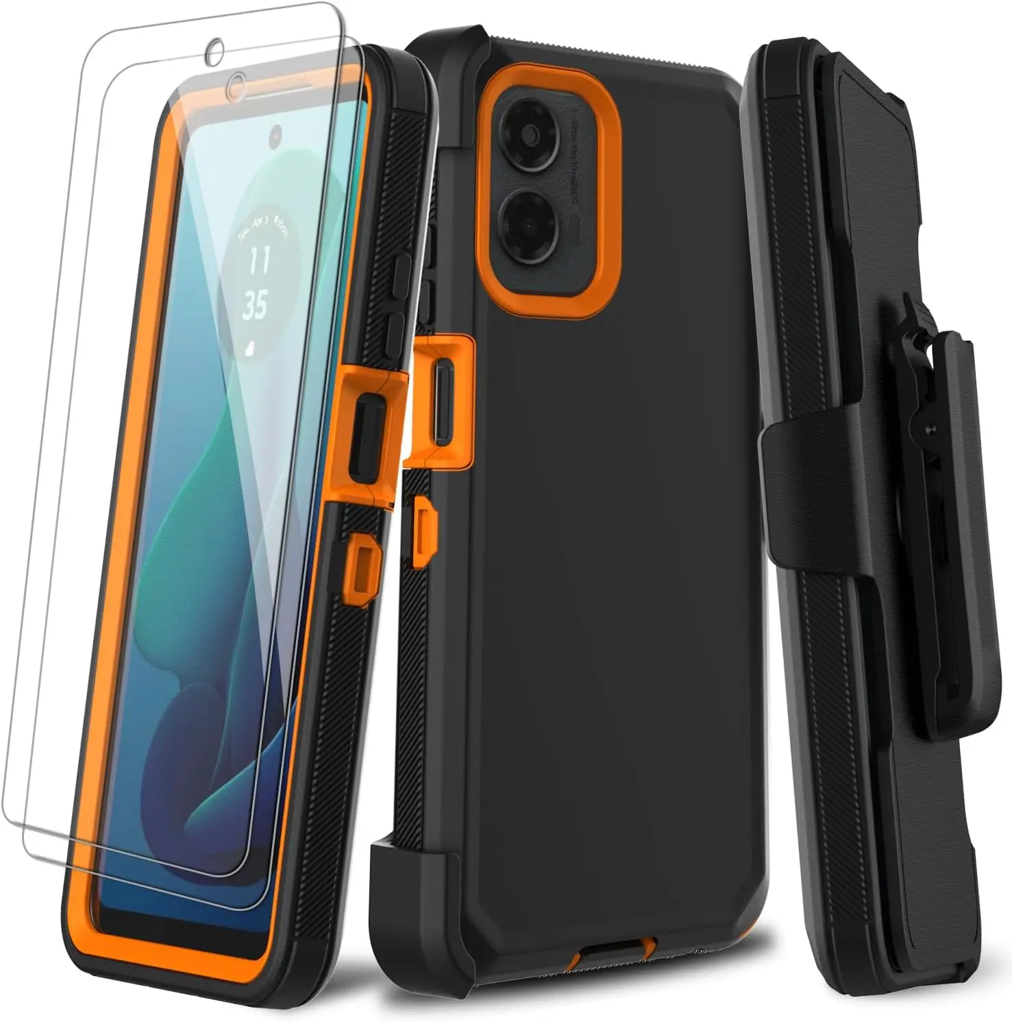 Laudtec for Motorola Moto G 5G 2024 Case with Screen Protector Clip Holster Rugged Full-Body Heavy Duty Protective Shockproof