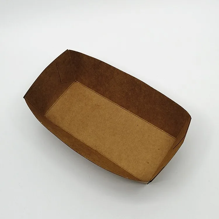 Kraft paper food   tray paper boat for fried fries chicken fast food container