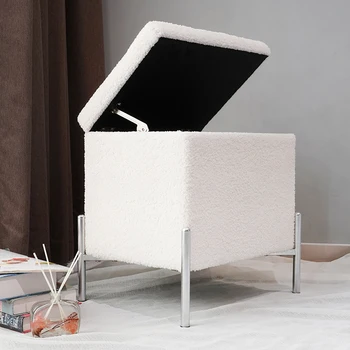 New Fashion Home Furniture Velvet Round Shape Foot Stool Ottoman Pouf