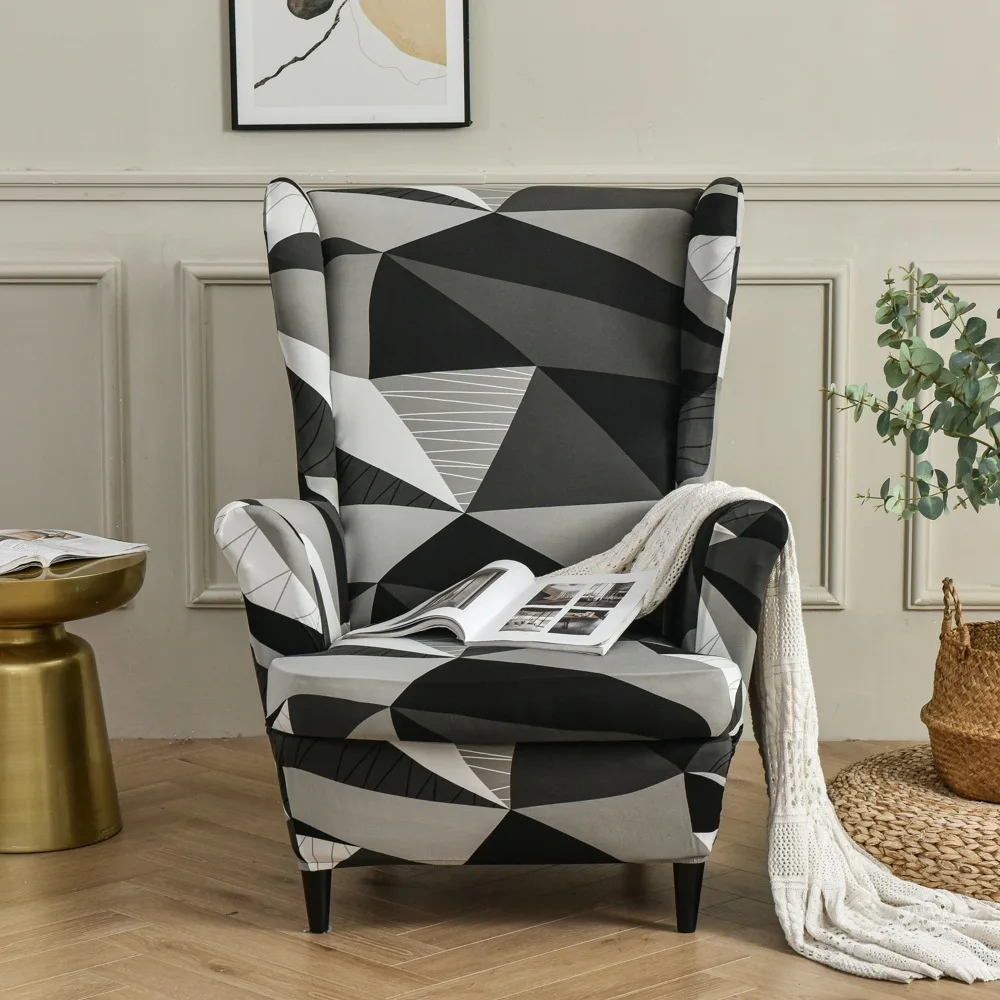 Wing Chair Slipcovers Elastic Large Back King Cover Sofa Tiger Stool Cover Wingback Armchair Slipcovers for Wingback Chairs
