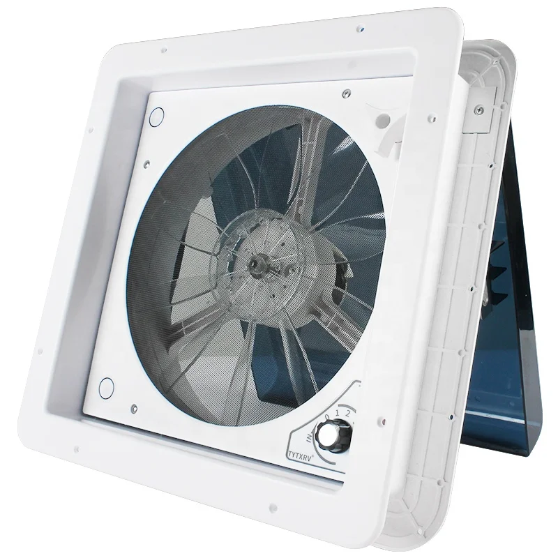 TYTXRV Caravan Accessories 340mm Manual Control RV Roof Vent Fan 3 Speeds Caravan Skylight Exhaust Fan