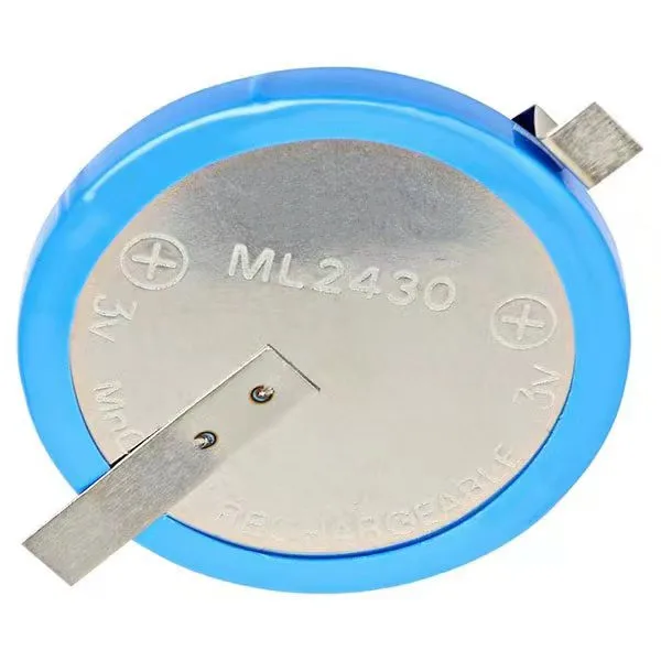 ML2430  ML2430-HJ1 3V Rechargeable Battery ML2430-TT1  Button Cell Battery with Solder Tabs