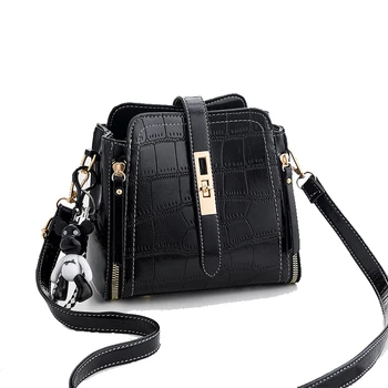 JX1009 New Black Cheap Fashion Plaid Luxury Shoulder Portable PU Leather Handbag For Women 2022