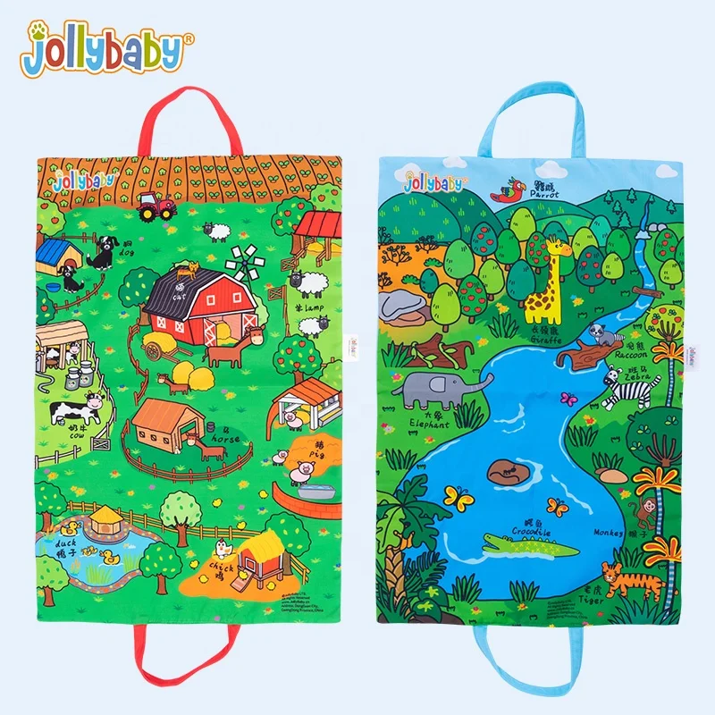 Jollybaby моющиеся взять с собой на ферме игровой коврик набор для раннего образования и весело