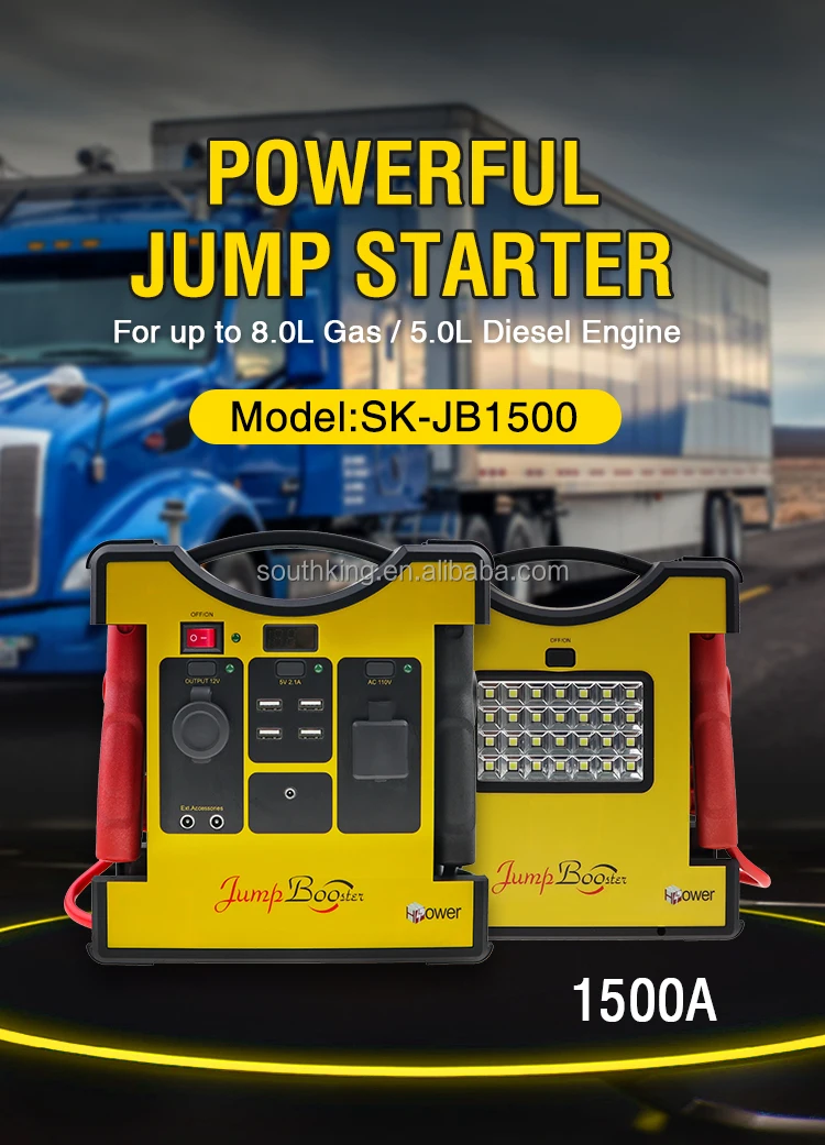 Car Jump Starter Portable 12v Lithium Battery Emergency Jump Starter For Up To 7.0l Gasoline Or