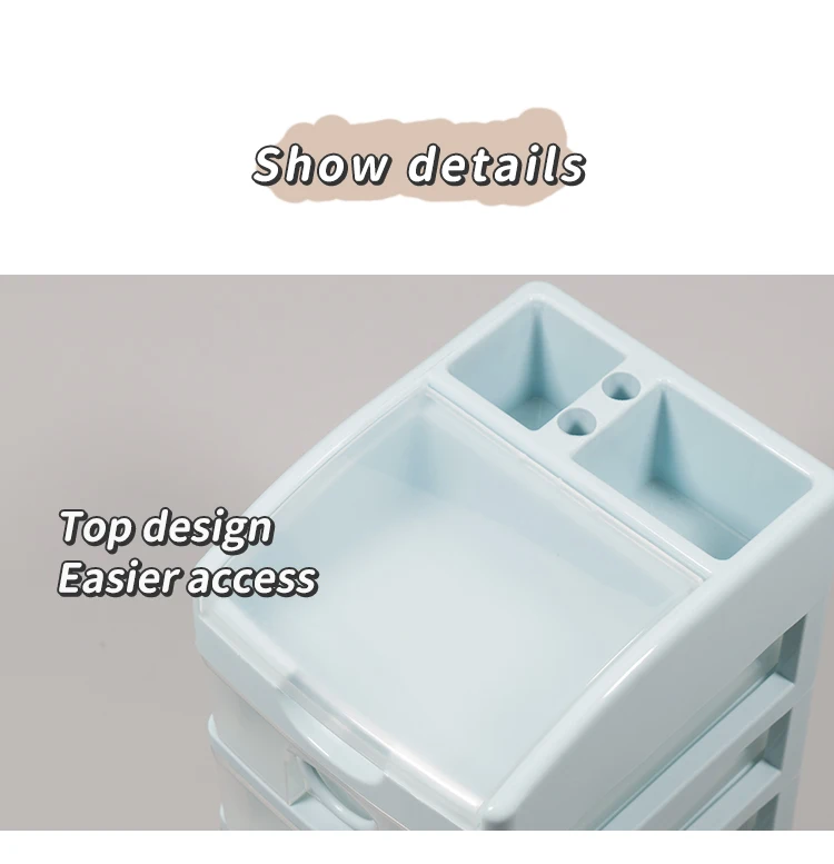 ITEM NO.3203BZ Wholesale 2/3/4 Layers Desktop Office Drawer Type Finishing Stationery Plastic Storage Cabinet Drawer Storage Box supplier