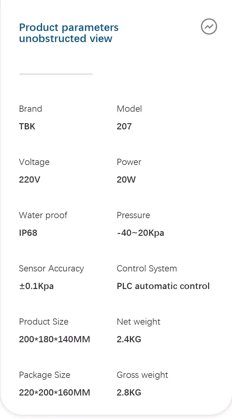 TBK207 Lightweight and Portable Mobile Phone Intelligent Air Tightness Detector PLC Automatic Control