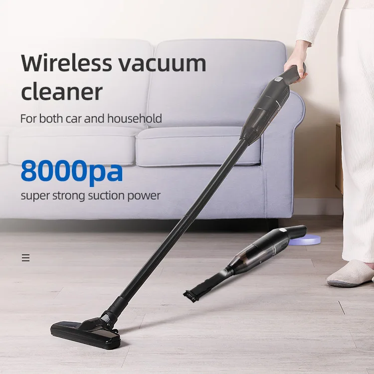 Household 8kpa Upright Handheld Cordless Lightweight Quiet Vacuum Cleaner Mini Smart Central Wet