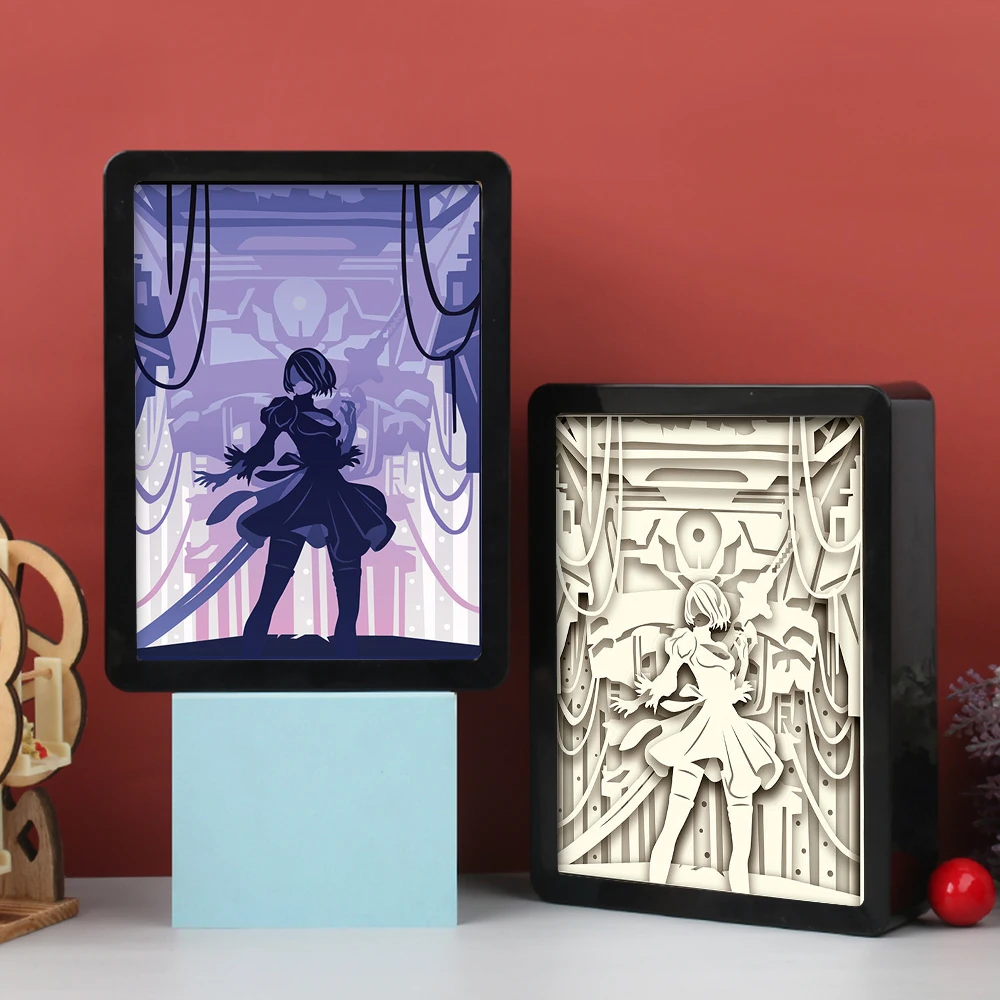 Nier Automata Paper Cut Light Box - Custom Home Decor