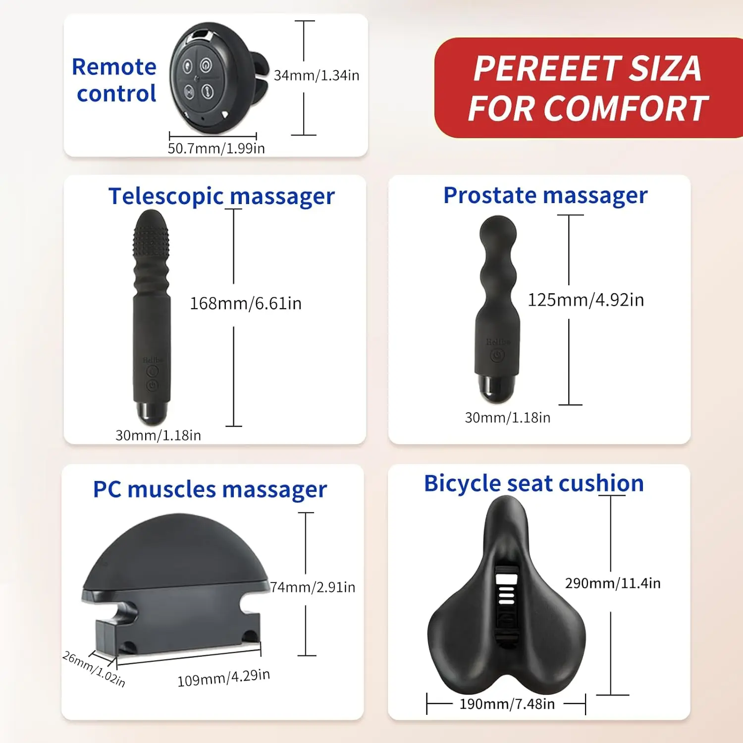 Helibo Remote Control Bicycle Saddle Vibrator Dildo Anal Plug Sex Bike Seat Cushion, Automatic Sex Booster Adult Sex Toy