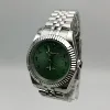 Silver Case+Green Dial