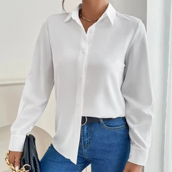 Terylene long sleeve polo shirt T-shirt Custom plain women's golf polo shirt blank T-shirt fashion