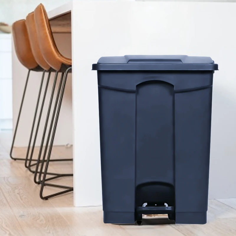 Bulk Plastic Trash Cans 13 Gallon Sanitary Kitchen Black Foot Pedal