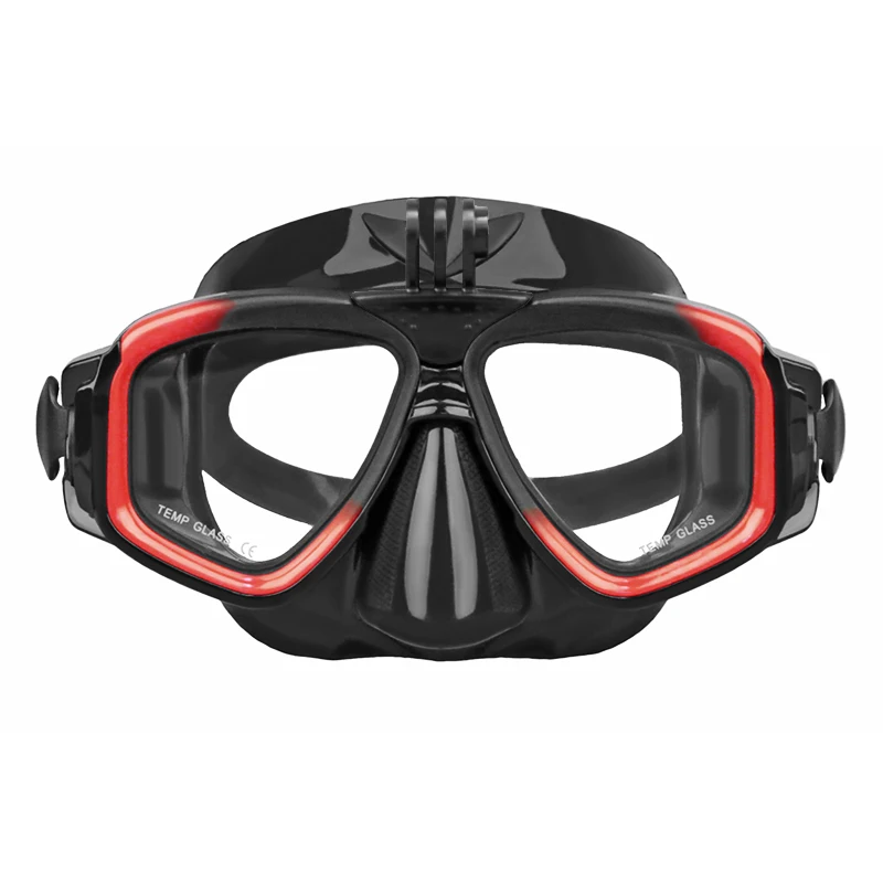 Aloma 2024 New design anti fog two lens silicone diving goggles snorkel gear scuba diving masks with mount