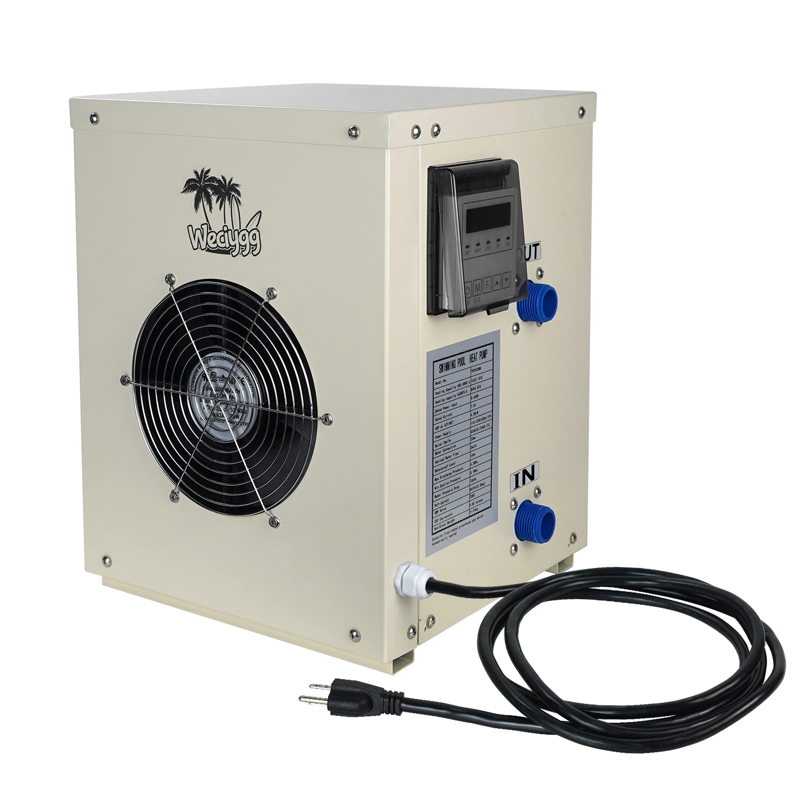 12000BTU Dc мини бассейн тепловой насос вертикальный инвертор воздух-водонагреватель 110 В 60 Гц