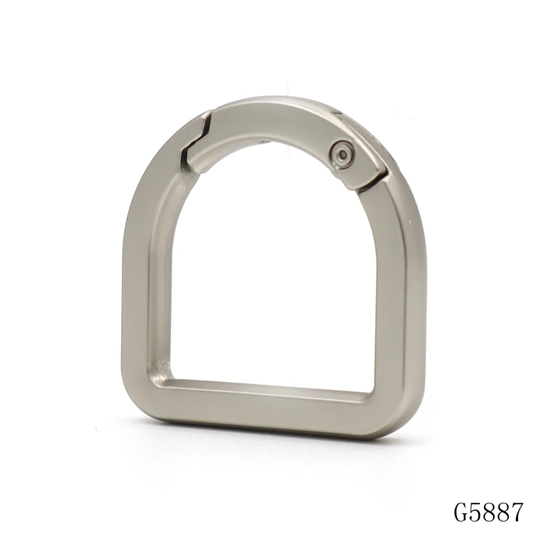 D Shape Carabiner Clip Buckle Custom Metal Spring Ring
