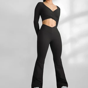 OEM New High Waist Yoga Gym Leggings Double Brushed Fitness Control Booty Stretch Leggings Solid Spandex/Nylon Active