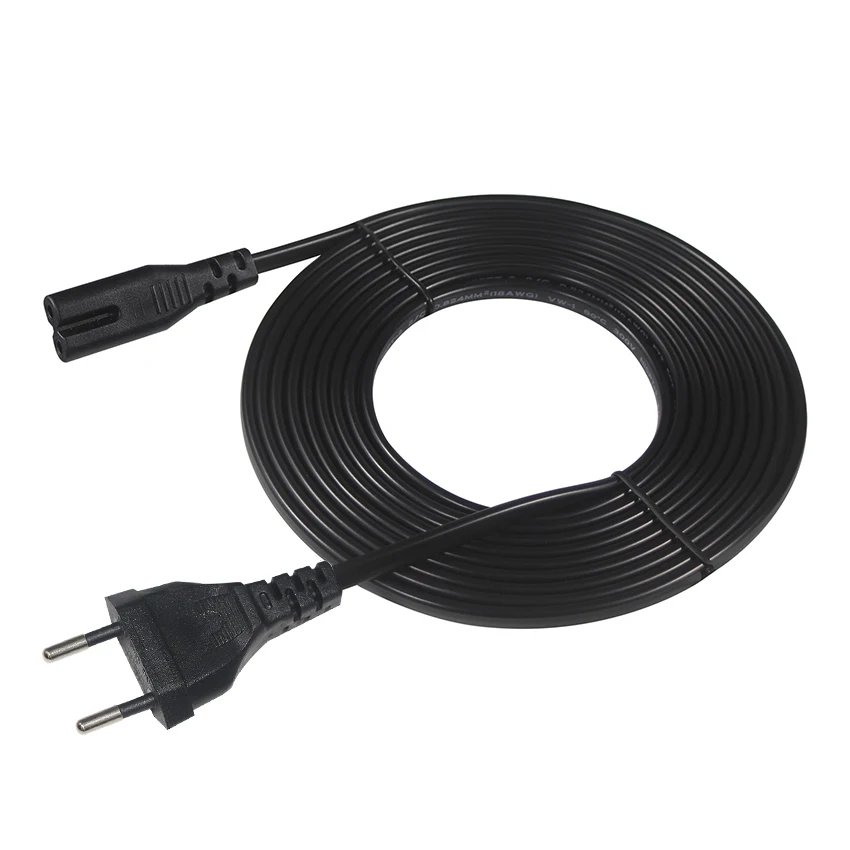 Socket Eu Figure 8 Plug Iec Kema Keur 2.5A 250V Kema-Keur Ac Cord Cable for Ps3 C7 to C8 Power Adapter
