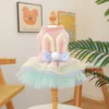 Colorful rabbit gauze skirt