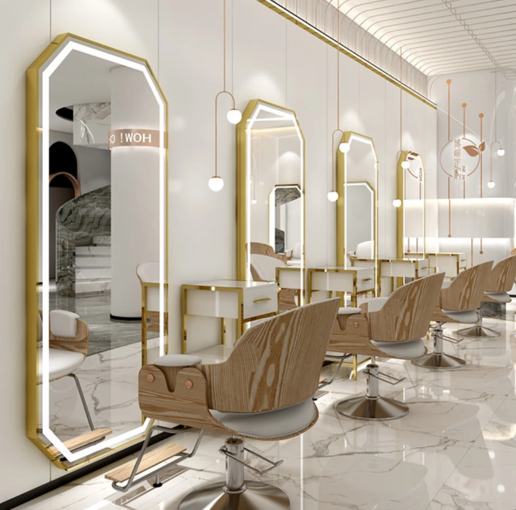 New Arrival Large Full Length Gold Styling Barber Salon Furniture Wall ...