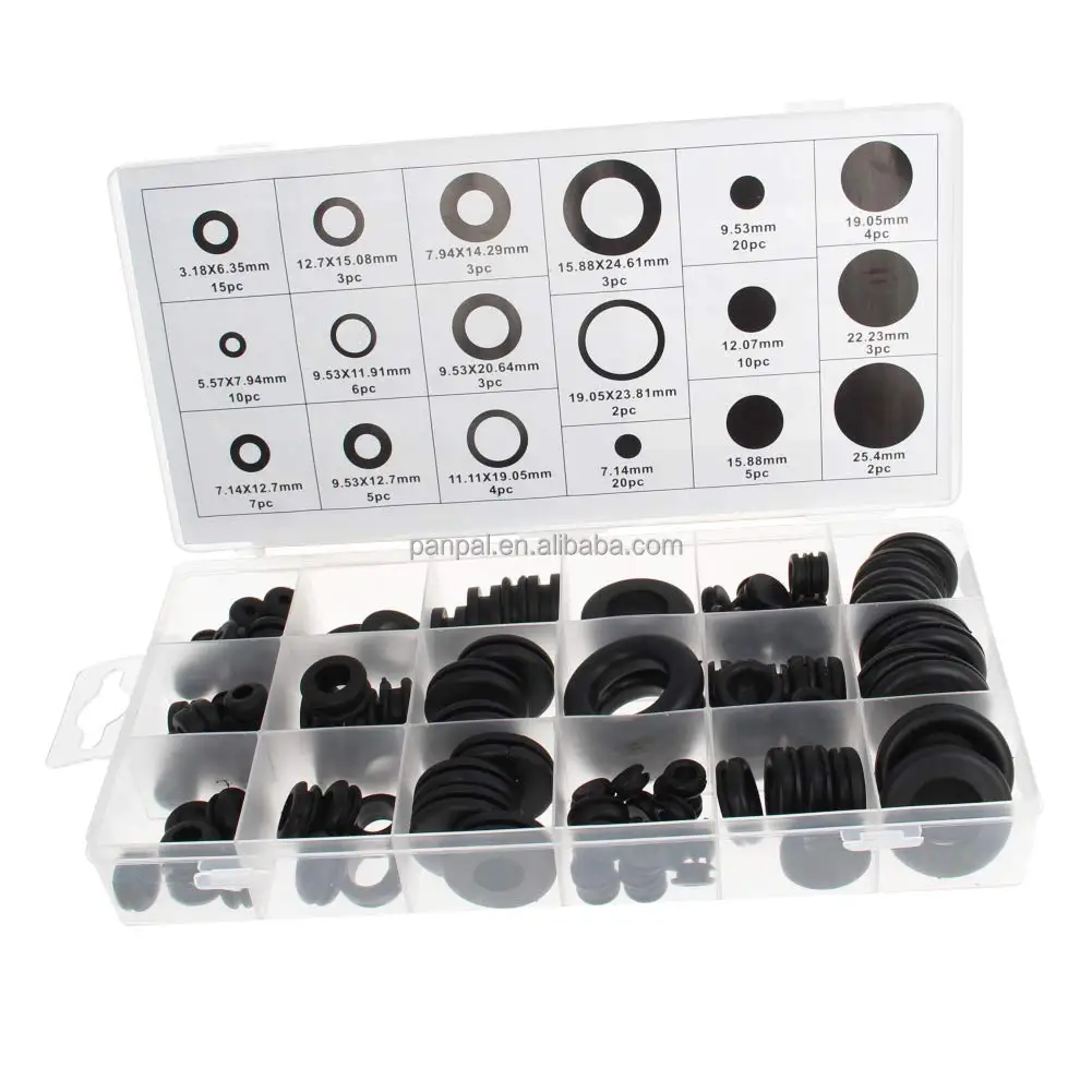 Panpal Black Rubber Grommet Assortment Kit Rubber For Wiring Gasket