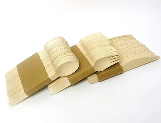 Индивидуальная упаковка, натуральная березовая древесина, биоразлагаемые столовые приборы для вечеринок, одноразовые деревянные столовые приборы, ложка, вилка, нож