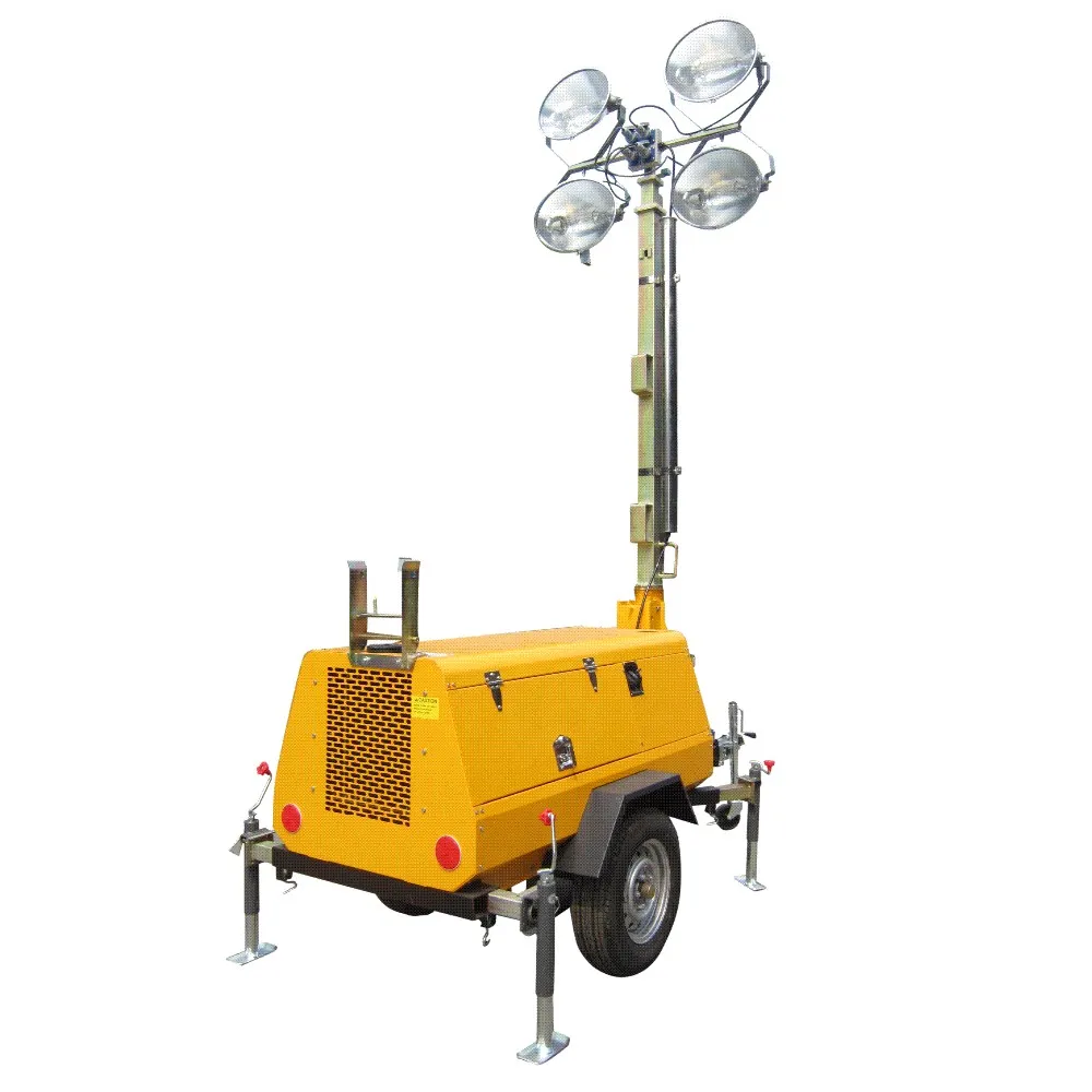 4TN4000 lighting tower storike 9m trailer hand-lifting mobile lighting tower superb