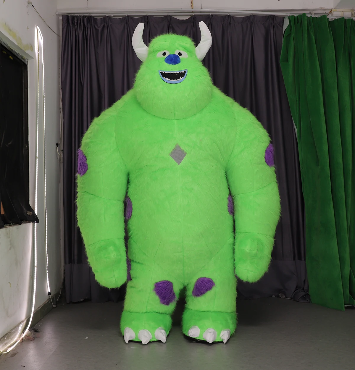 Attractive Adult Halloween Plush Furry Cartoon Character High Quality Inflatable Sully Monsters Costumes Inc Costume for Men