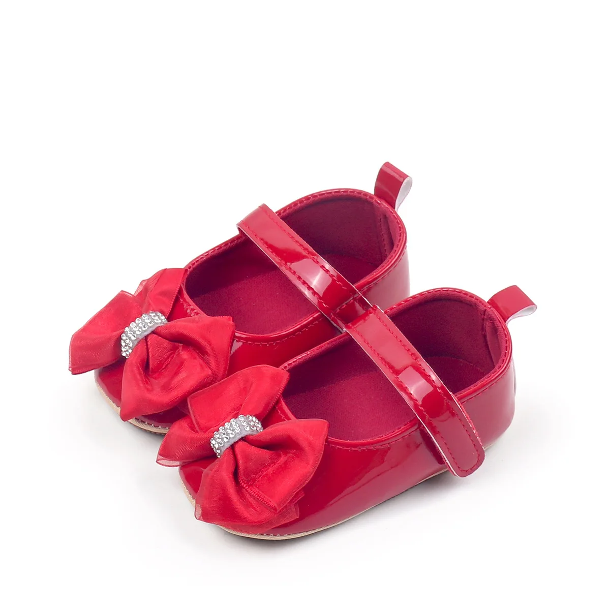 2025 Red Christmas Princess Girl Shoes for Baby Toddler Infant Newborn Mary Jane Flats Breathable and Anti-Slip Outsole factory