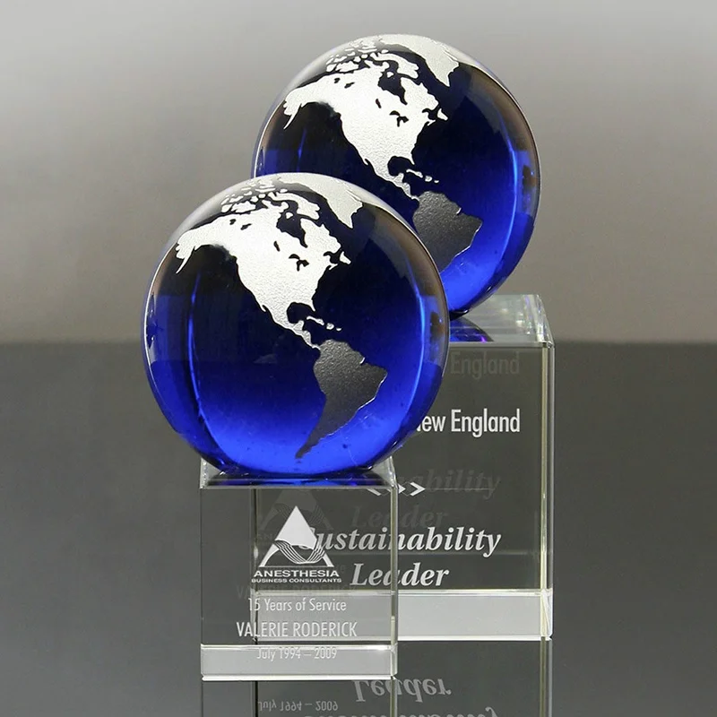 2021 New Crystal World Map Globe Crystal Award Customized Logo ...