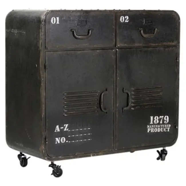 Промышленный и Винтажный Индийский железный металлический ручной росписью деревенский двухдверный шкаф для хранения в гостиной с колесами